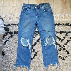Free People Maggie mid-rise straight leg cropped jeans